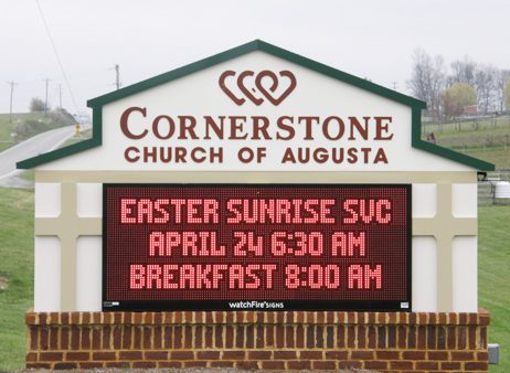 cornerstone church Cornerstone Church of Augusta Electric Sign