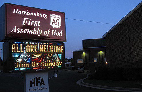 first assembly of god Harrisonburg First Assembly of God Electric Sign